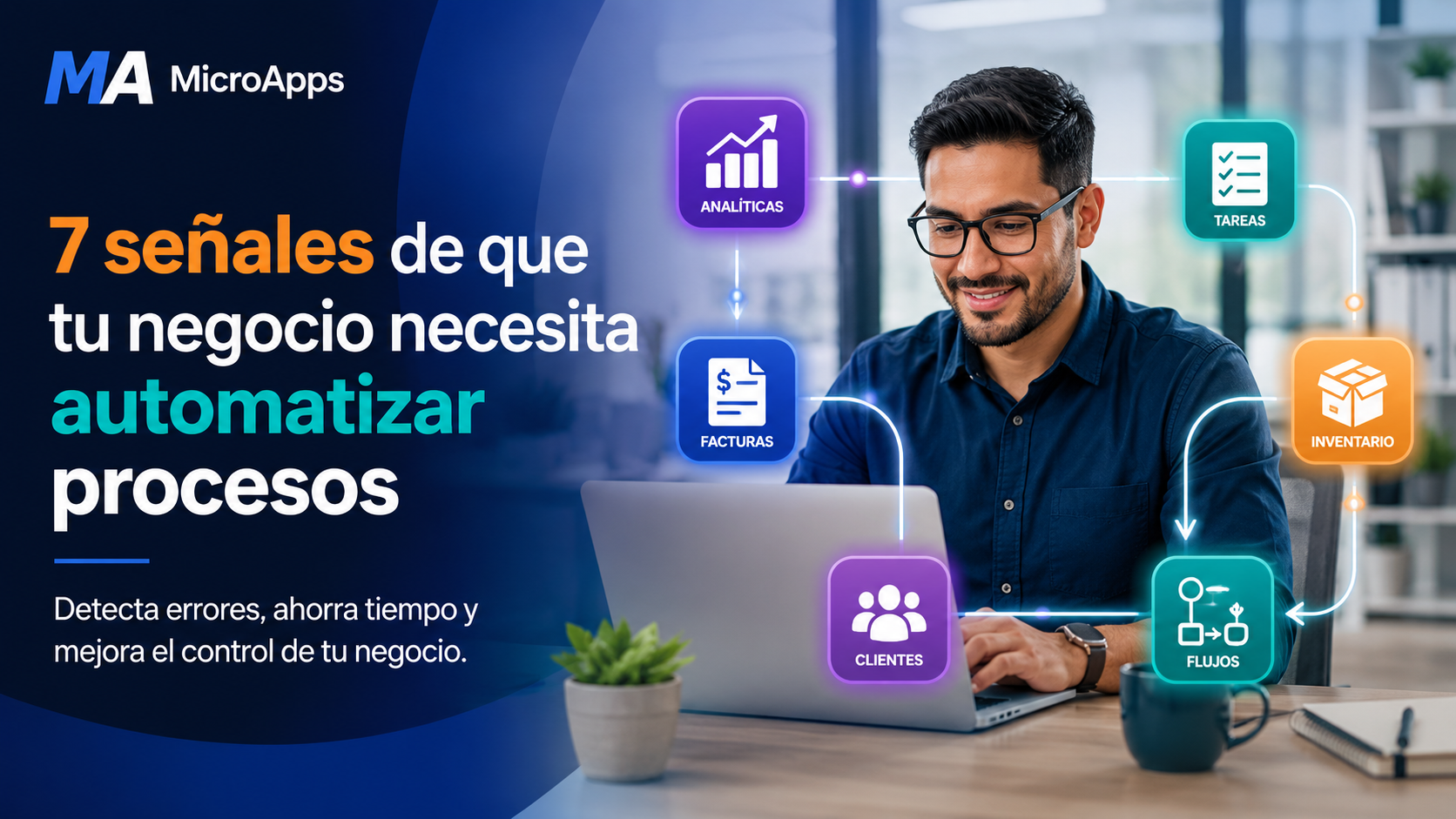 Negocio usando herramientas digitales para automatizar procesos, reducir errores y mejorar el control operativo.